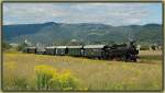 93.1332 der NbiK (Nostalgiebahnen in Krnten) bei der Rckfahrt von Faak am See nach Ferlach am 31.8.2006 als Sdz R 16464 kurz nach Weitzelsdorf. Im Hintergrund zu sehen, die Heimat der NbiK, Weitzelsdorf. Detail am Rande: Die ca. 10 Kilometer lange Strecke zwischen Weitzelsdorf und Ferlach ist im Besitz der NbiK!