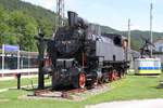 ÖBB 95.112, aufgestellt als Denkmal, beim Bf. Payerbach-Reichenau am 15.August 2019.