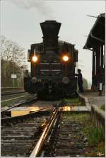 GKB Dampflok 671 mit SPz 8521 von Lieboch nach Wies Eibiswald, beim Kreuzungshalt in Deutschlandsberg.