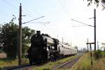 33 132 vor dem „IGE-Eisenbahn-Romantik -Rundfahrt“ vom 18. bis 25. August 2012 auf der Fahrt als 17198 von Graz Kflacher Bahnhof nach Wien Sdbahnhof (Ostbahn) ber Frstenfeld, Hartberg, Friedberg, Aspang, Edlitz-Grimmenstein, Wiener Neustadt, Ebenfurth und Gramatneusiedl, hier zum sehn bei der Einfahrt in den Bahnhof Ebenfurth; am 21.08.2012