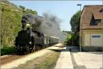 Dampflok 629.01 fhrt mit SDZ 16258 von Wien Sd Ostseite nach Aggsbach-Markt in der Wachau. 
Stein-Mautern 19.04.2009
