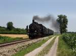 Die 38 1301 mit einem Sonderzug nach Mhldorf am 30.06.2012 unterwegs bei Alttting.