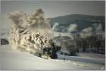 Beim Winterdampf im Hausruck fahren die beiden GEG Dampfloks 657.2770 & 638.1301 mit SDZ R16186 von Simbach nach Attnang-Puchheim.