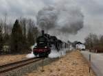 Die 657 2770 mit einem Sonderzug am 26.02.2012 unterwegs beim Abzweig Mining.