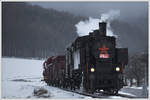 431.032 (ex ÖBB 93.1360) am 13.1.2019 mit ihrem Pn 59283 von Rokytnice nad Jizerou über Martinice v Krk., Stará Paka und Libuň nach Turnov in der Pampa ca. 10 Kilometer vom Zielbahnhof entfernt. Das Wetter war hier schon so schlecht, dass ich nicht einmal aus dem Auto raus bin, sondern das Bild im Auto sitzend geschossen habe, ohne viel zu erwarten. Ist dann aber doch ein brauchbares Tele geworden. 