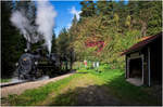 Mh.I der Waldviertler Schmalspurbahnen bei der Abfahrt aus  Mariefred  (Brudendorf Wasserhalt), 9.10.2020