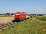 Die 2016 075 mit einem Bauzug am 06.07.2019 unterwegs bei Helpfau-Uttendorf.