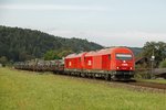 2016 087 + 2016 022 mit Militärgüterzug in Gleißenfeld am 16.09.2016.
