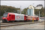 24.10.2023  2016.922 erreicht den Bahnhof Wies Eibiswald mit einem Messzug.