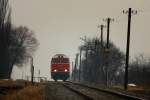 Teleaufnahme der Diesellok 2043 24 welche mit Sdz 95661 von Oberwart nach Friedberg fhrt.
Riedlingsdorf 26.02.2011