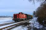 Nachwievor sind die Spuren des Schneebruches der letzten Tage zu sehen. Auch hier im Bahnhof St.Martin im Sulmtal Bergla in den gerade DH1100.2 mit 2 Wagen als G71382 einfährt. 12.Februar 2014