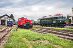 RBAHN 2163 062-5, ÖGEG 2050.05, BIF 2062 053-1 und ARGE 1041.15 stehen am 6.8.2017 im Mistelbacher Lokalbahnhof.

(Aufgenommen im öffentlich zugänglichen Vereinsgelände)