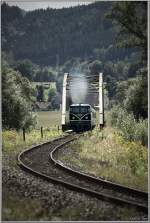 Diesellok 2050 04 fhrt mit Sonderzug 19814 von St.Paul nach Mixnitz. 
Lavantbrcke Maria Rojach 10.08.2008