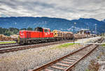 2068 027-8 wartet mit dem VG, im Bahnhof Hermagor, auf die Abfahrt nach Fürnitz.