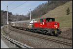 2068 042 mit Verschubgüterzug bei Bruck an der Mur am 5.03.2020.