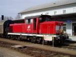 Diesellokomotive 2068.021 im Bahnhof Gleisdorf (Stmk.) am 19.3.2004