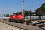 Am 10.7.2024 war die 2068 022 als Arbeitszuglok auf der steirischen Seite der neuen Koralmbahn im Einsatz hier im Bahnhof Wettmannstätten.