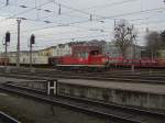 Die 2068 023 am 02.02.2008 bei Rangierarbeiten in Salzburg Hbf.