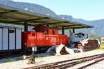 Der dieselelektrisch angetriebene 760-mm-Gepäcktriebwagen , hier angetroffen in Bezau am 25.06.2020, war fast immer nur als Diesellokomotive eingesetzt.