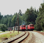 Waldviertelbahn zu ÖBB-Zeiten, Parallelausfahrt von Alt-Nagelberg, 20.08.1984