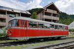 VT 10.02 (95 81 5010 002-1-A-GKB) im Bahnhof Übelbach anlässlich einer Fahrzeugausstellung zur 100-Jahr-Feier der Strecke Peggau-Übelbach, 04.08.2019    Die GKB