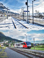 Hier ein kleiner Vergleich, wie sich die Gailtalbahn über die letzten beiden Jahren verändert hat,
Zu sehen ist beides Mal der Bahnhof Nötsch.
Oben am 15.12.2019,
Unten, noch mit einem 5022, am 28.07.2017.