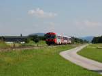 Die 5047 097, der 5047 084 und der 5047 081 als REX nach Braunau am 18.07.2014 unterwegs bei Teichstätt.