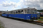 Die Bereisungstriebwagen 5081.01 (ehemals 8081.001) und 8081.021 waren Mitte August 2020 im Lokpark Ampflwang zu sehen.
