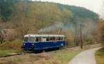 5081 001-9 am 12.April 1993 zwischen Rodaun und Neumhle Richtung Waldmhle fahrend. (Scan vom Fotopositiv) 


