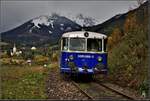 Der Anschein eines talwärts fahrenden Zuges soll diese Aufnahme vermitteln, die Triebwagen 5081.565 zwischen Präbichl und Vordernberg am 07.10.2017 zeigt.