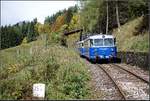 Zwischen Vordernberg Markt und Glaslbremse ist diese Aufnahme von der Schienenbusgarnitur am 07.10.2017 entstanden.