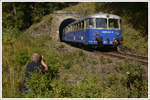 Kollege Ferki bei der Arbeit. 5081.562 und 563 beim Verlassen des Platten-Tunnel am 13.10.2019.