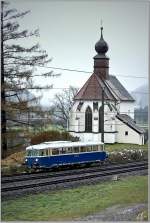 Schienenbus 8081 055 bei der berstellfahrt von Knittelfeld nach Graz.