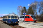 Bad Radkersburg am 4.März 2017  5081.055 und 5062.001 treffen Planmäßig auf der Zugleitstrecke aufeinander 