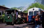 Schafbergbahn zu ÖBB-Zeiten (1986): Dampf und Diesel geben sich ein Stelldichein (rechts ein Zahnradwagen der ÖBB-Baureihe 5099)