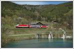 1014 010 und 1014 012 mit ihrem Messwagen am 10.4.2008 als SPROB 94053 kurz vor Schlglmhl.