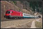 1016 028 mit EC31 zwischen Galgenbergtunnel und Annabergtunnel am 30.03.2002.