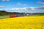 1016 042 ÖBB mit einem KLV-Zug bei Lehrberg Richtung Würzburg, 22.05.2021