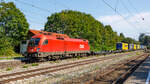 ÖBB-Taurus 91 81 1016 005 zieht am 27.07.2024 einen KLV-Zug durch den Bahnhof Aßling.