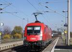 ÖBB 1016 026 als Tfzf Richtung Weimar, am 07.04.2023 in Vieselbach.