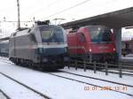 Die Lokomotive 541-109 der Slowenischen Eisenbahnen, die, aus der Hauptstadt Laibach (Ljubljana) kommend, auf ihrer Fahrt nach Villach in Jesenice einen kurzen Zwischenhalt einlegte, ist auf dieser
