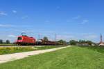 1016 045 mit einem Gterzug bei bersee. Aufgenommen am 14. Mai 2013.