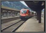 1016 049 rollt mit dem EC 281  Val Gardena/Grdnertal  von Bozen nach Mnchen in den Bahnhof Kufstein ein.