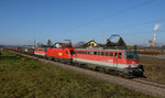 Das Tridem bestehend aus  1142 632, 1016 024 und 1142 638 bespannten am 28.