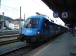 BB 1016023.2  Kyoto-Lok  kurz vor der Abfahrt in Salzburg Hbf. mit IC 611 Jacques Leman nach Graz   2.Mai 09