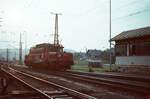 Ein schöner Abend in Arnoldstein im August 1983 mit der österreichischen Ellok 1020.18 