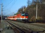 Der Rex 3909 besteht seit dem Fahrplanwechsel wieder aus Schlierenwagen und wurde am 15.01.2007 von der 1044 073 von Linz nach Selzthal gezogen.