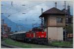 1063 024 mit dem Sonderzug SR 19810 am 9.8.2008 bei der Ausfahrt aus Leoben Donawitz nach Leoben Hbf.