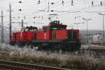 Lokzug im Nebel, aufgenommen am 16.12.2006 im Bahnhof Wels.