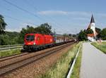 Die 1116 257 mit einem Autoteilezug am 20.06.2019 unterwegs bei Hausbach.